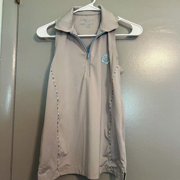 Peter Millar Tops - Peter Millar Wicking Sleeveless 1/4 Zip Polo Golf Crown Collared Shirt Size S